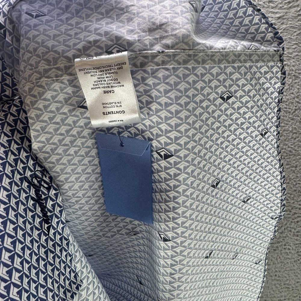 Greyson Dress Shirt Mens Large Blue Woodward Diamonds All Day Button Down NWT - Picture 8 of 15
